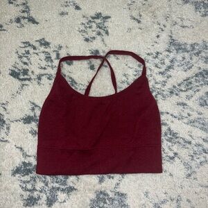 Burgundy Strappy Crop Top